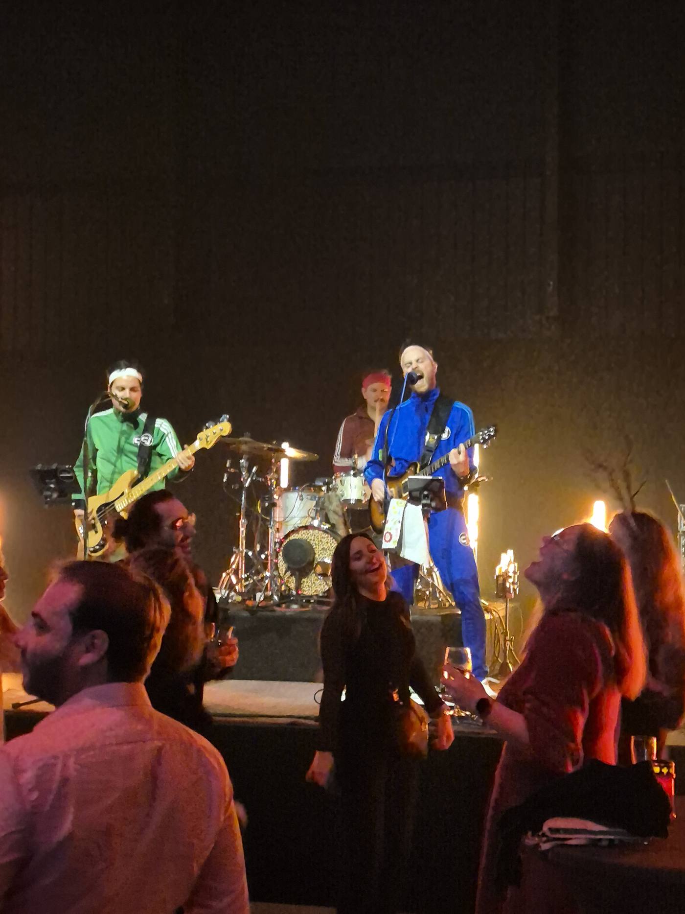 Live band performing at the SMG winter party